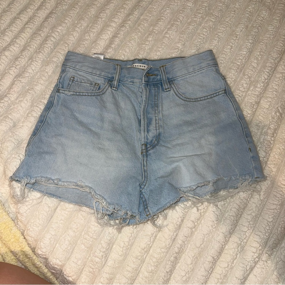 PacSun Light Wash High-Rise Denim Cutoff Shorts